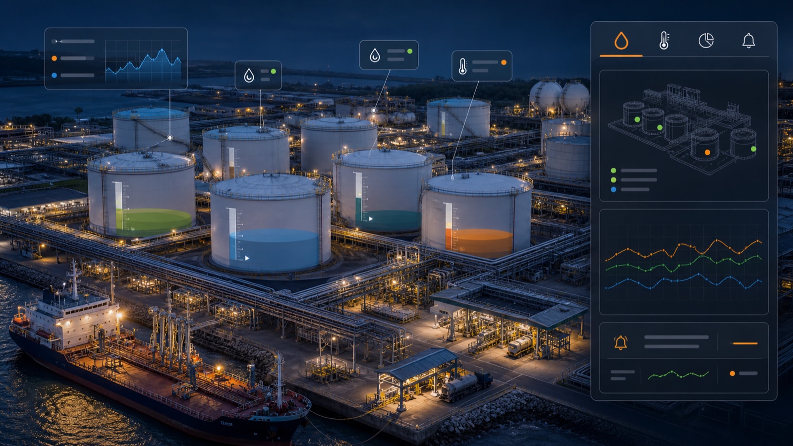 Conceptual Tank Farm Monitoring visualization